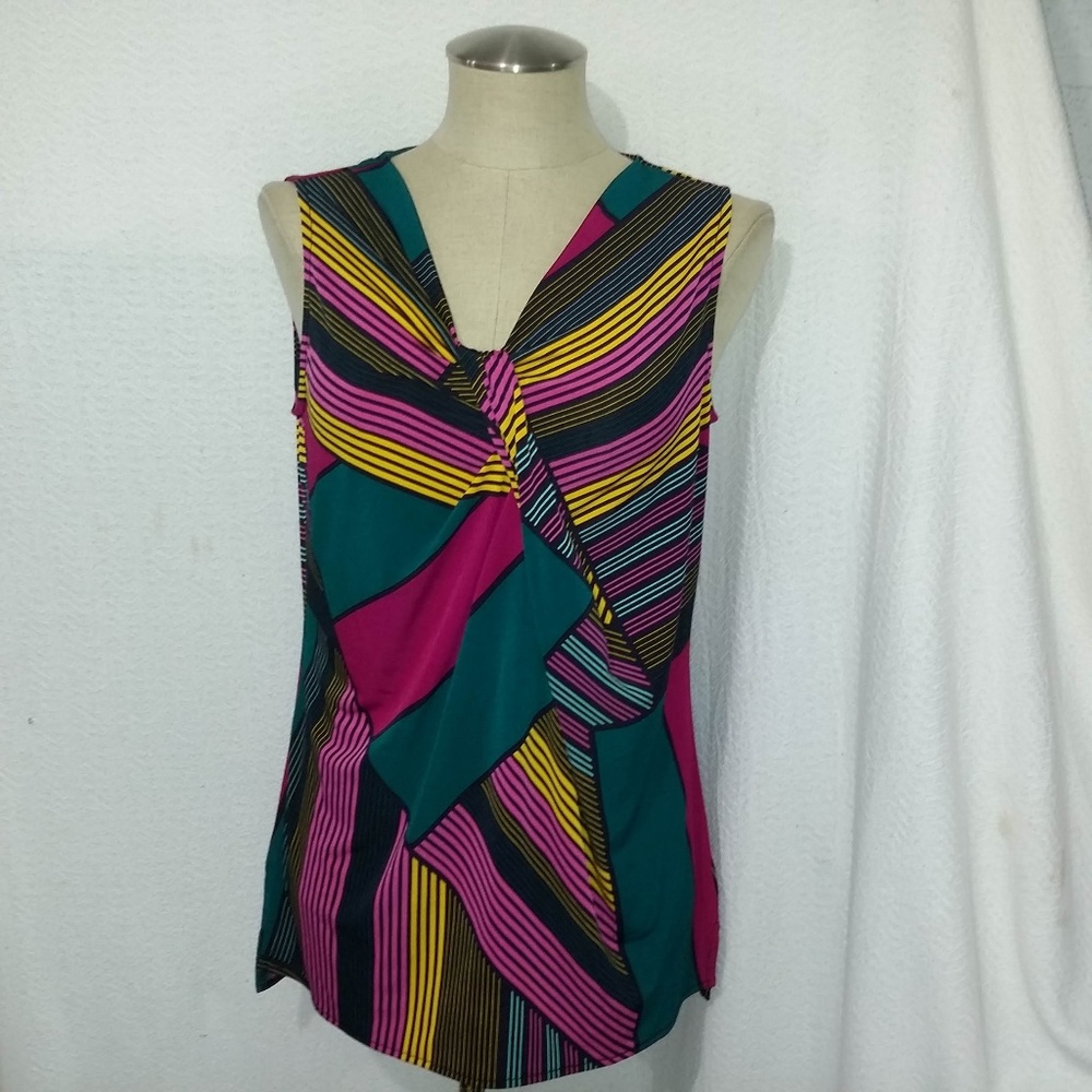 WORTHINGTON MULTICOLOR SLEEVELESS BLOUSE TOP